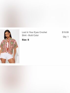 Lost In Your Eyes Crochet Shirt - Multi Color